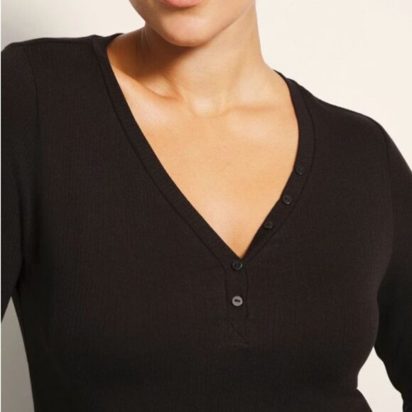 NWT Soma Lightweight Rib Long-Sleeve Henley Top - Picture 5 of 6